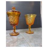 L. E. Smith Daisy & Button Candy Dishes
