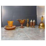 Vintage Fenton Vase & Collectible Amber Glass