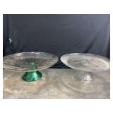 2 Glass Cake Stands