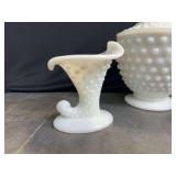 Blue Milk Glass Items - 3