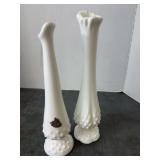 Fenton Milk Glass Hobnail Bud Vases - 2