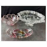 Mikasa Christmas Bon Bon Pedestal Dish - Swirl  Bowl  and Bell Dish