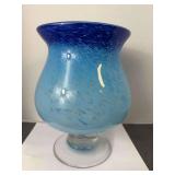 Large Art Glass Pedestal Vase