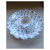 Bybee Handcrafted Ceramic Chip and Dip Serving Platter with Center Bowl
