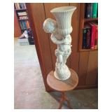 Ceramic Cherub Figural Pedestal Vase