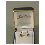 14kt Gold Genuine Jade Stud Earrings