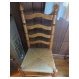 Ladder Back Chair with Woven Rush Seat