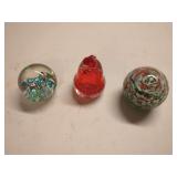 Three Glass Paperweights