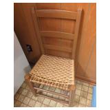 Ladder Back Chair with Woven Fiber Seat