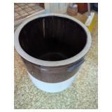 Two-Tone Stoneware Crock with Side Handles