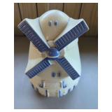 Ceramic Windmill Container with Lid