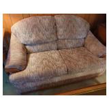 Two-Seater Loveseat with Wooden Accents