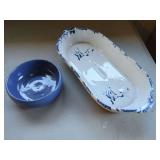 Bybee Studio Pottery Assortment Including Handled Tray and Bowl
