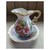 Arnart 5th Avenue Hand Painted Pitcher and Dish Set