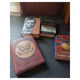 Historical Books and Framed Portrait of John F. Kennedy
