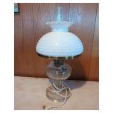 Aladdin Electric Table Lamp with Milk Glass Hobnail Shade
