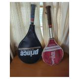 Prince Graphite Pro 110 and Wilson T3000 Tennis Rackets with Covers