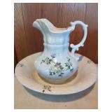 Colonial Mold #131 Ceramic Wash Basin and Pitcher Set