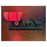 United Metal Goods Mfg. Co. Covered Wagon Electric Clock Lamp