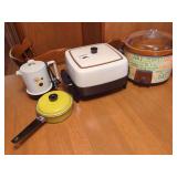 Kitchen Appliances Including Presto Electric Skillet, Slow Cooker, and Hot Pot