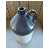 Two-Tone Glazed Stoneware Jug with Handle