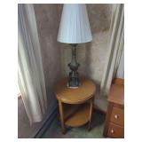Table Lamp with Two-Tier Round Side Table
