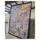 Framed Topps Football Trading Cards Collage