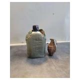 United States Military Canteen with Cover and Inert Grenade