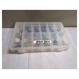 Assorted Glass Marbles in Plastic Storage Case