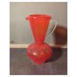 L.E. Smith Red Glass Pitcher