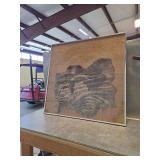 Framed Wood Grain Image on Textured Background