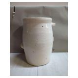 Stoneware Crock with Blue Stamp and Side Handles