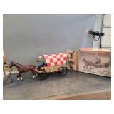 Covered Wagon Realistic Action Horse Toy with Box