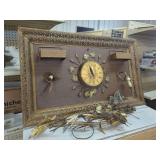 Mid-Century Wall Clock with Sconces and Decorative Elements