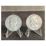 1953 and 1963 Franklin Half Dollar Pair