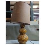 Ceramic Triple-Gourd Table Lamp with Fabric Shade