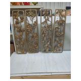 Home Decor Items including Floral Wall Panels, Wooden Sorter and Planter