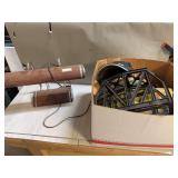 Desk Lamp and Assorted Model Train Components