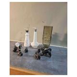 Figural Ceramic Poodle, Cat, Elephant, and Lotion Bottle Assortment