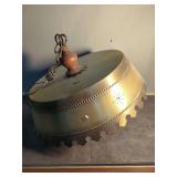 Metal Shade Hanging Lamp with Wood Accent