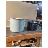 Two Enamel Stockpots Including Paula Deen Example