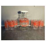 Pitcher and Eight Glasses with 