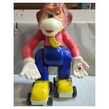 Plastic Roller Skating Monkey Figure