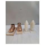 Bronze Shoes and Marble Horse Head Bookends