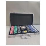 Poker Set with Chips, Dice, Cards, and Case