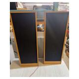 Pair of Floor Standing Speakers with Wood Grain Finish