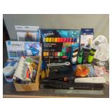 Art Supplies Including Paint Sets, Brushes, and Accessories