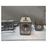 Assorted Electronics Including General Electric Clock Radio, Sony Clock Radio, and Power Instruments Digistrobe
