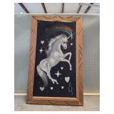 Framed Velvet Unicorn Artwork