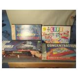 Board Game Assortment: Turn the Terrible Tank, Concentration, Game of Life, and Jeane Dixon